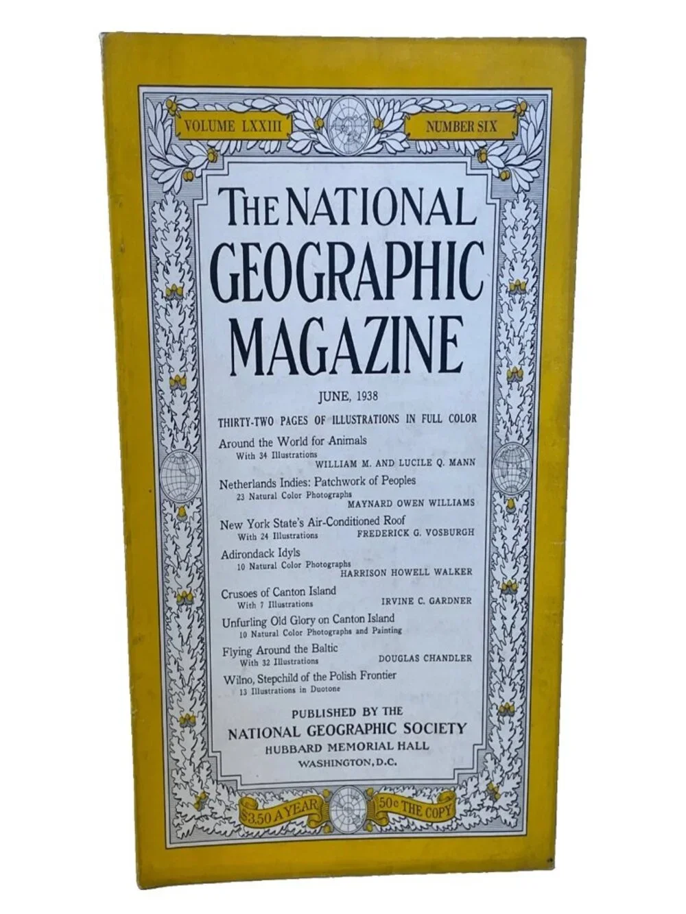 Vintage National Geographic June 1938 Vol 73 No 6 Animals Adirondacks Java